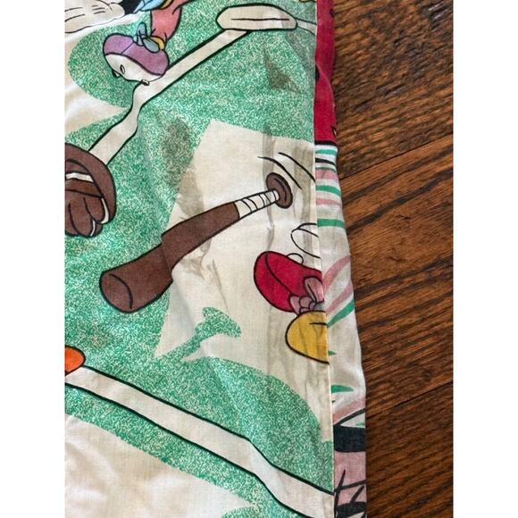 Disney Mickey Friends Sports Comforter Minnie Goofy Donald Vtg 80s Reversible - Picture 9 of 14